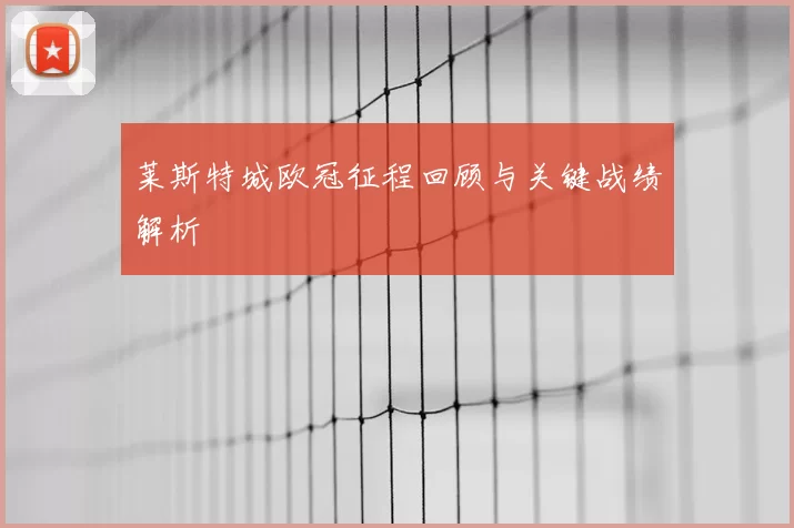 莱斯特城欧冠征程回顾与关键战绩解析
